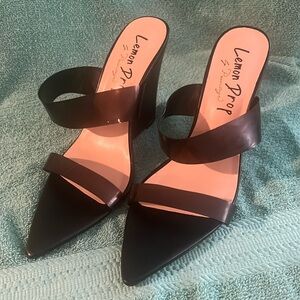 Lemon Drop Wedge Mules